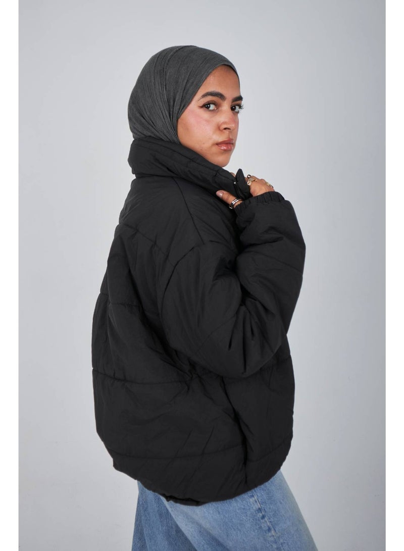 Black Puff Jacket - Image 1
